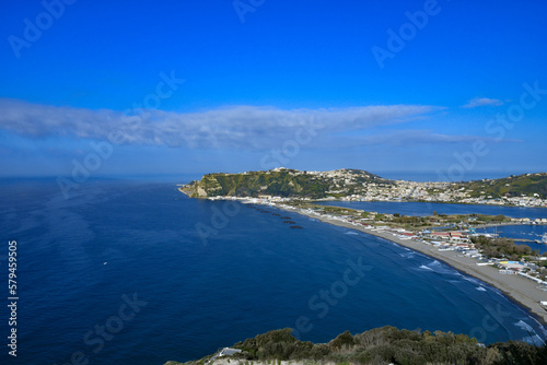 Panoramic view of the gulf from Bacoli  a town in the Campania region.