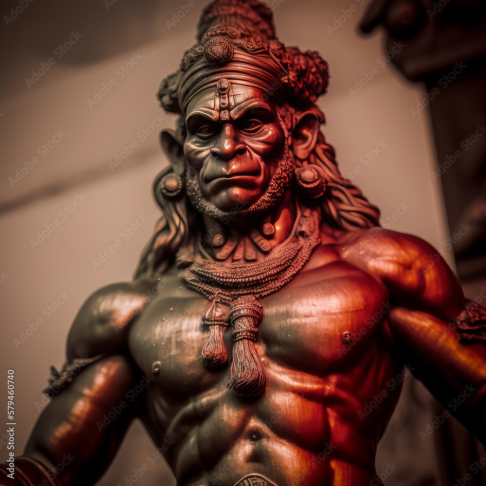 Lord hanuman god theme best art hyper real image generative AI ...