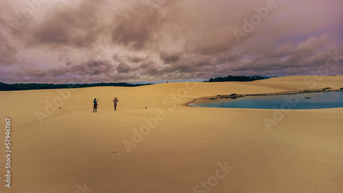 Rio Dunas Praia Lagoas Pequenos Lençóis Paisagem Barreirinhas Vilarejo Caburé Mandacaru Proteção Ambiental Paulino Neves Cenário Tropical Paradisíaco Paraíso Natureza Aéreo Drone Turismo 