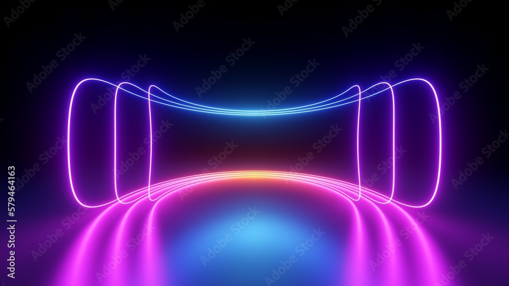 3d render, abstract neon background with colorful glowing lines. Technology wallpaper 3d render, abstract neon background with colorful glowing lines. Technology wallpaper