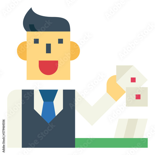 card dealer flat icon style