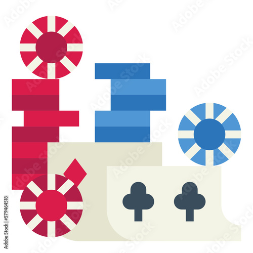 chip and card flat icon style