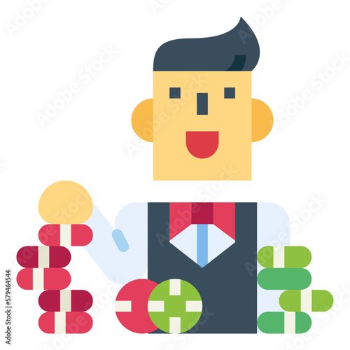 croupier flat icon style