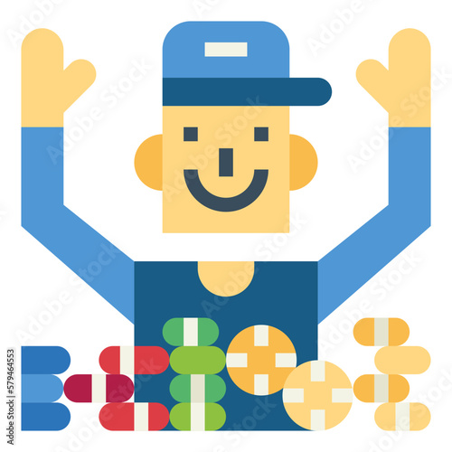 gambler flat icon style