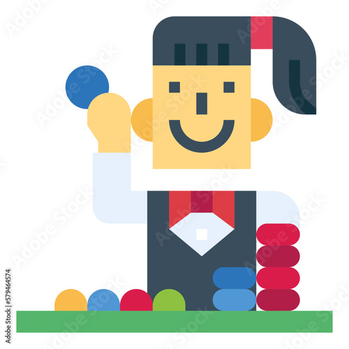 croupier flat icon style