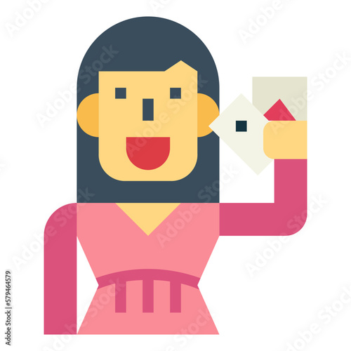 gambler flat icon style