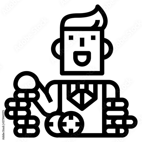 croupier line icon style