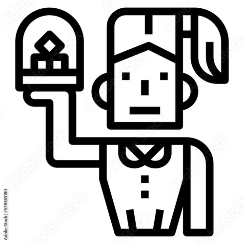 gambler line icon style