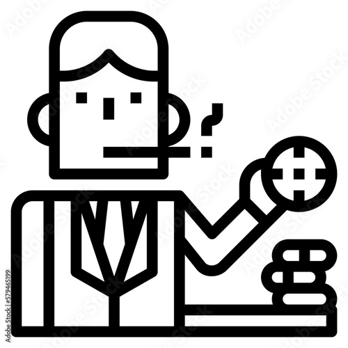 gambler line icon style