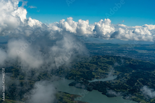 Aerial View of Oakland, CA and the Surrounding Area near Lake Merritt