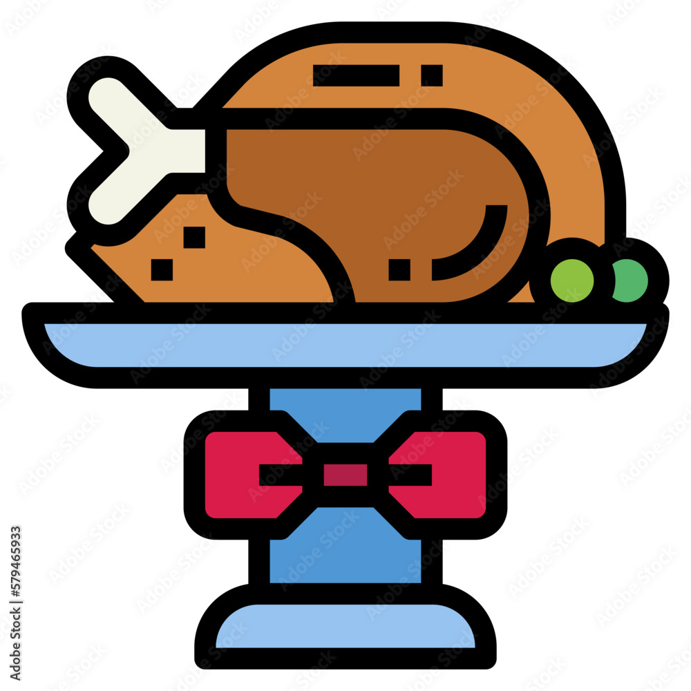 roast turkey filled outline icon style roast turkey filled outline icon style