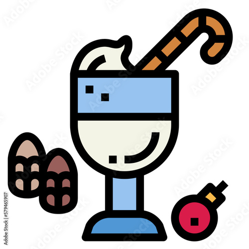 eggnog filled outline icon style