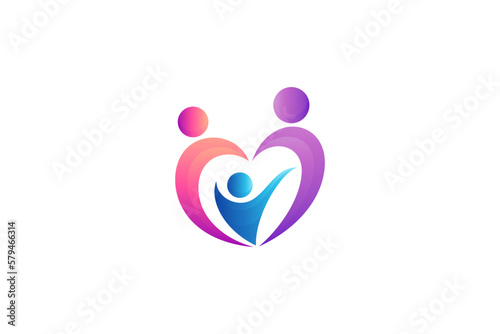 family love care logo with colorful design