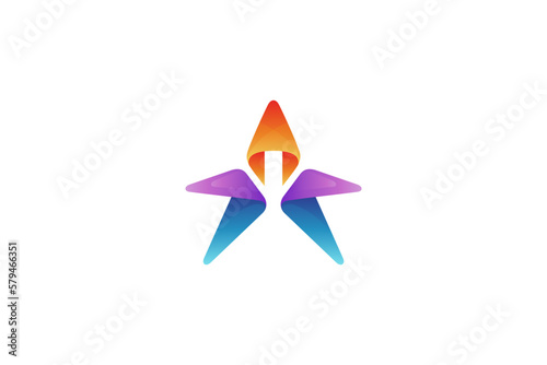 star logo with colorful simple design style