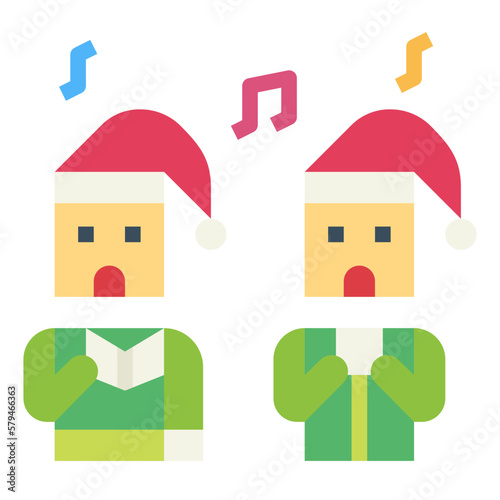 caroling flat icon style