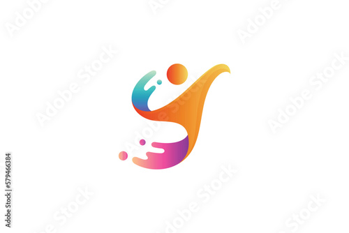 Abstract people logo template with water splash