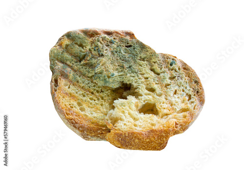 Bild auf Leinwand Moldy bread slice on a transparent background