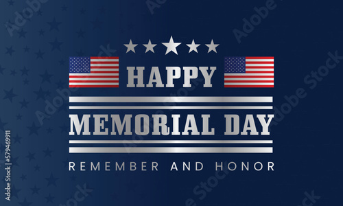 Happy Memorial Day Banner Design Vector Illustration. United State Of American National Holiday, Celebrate and Invite Bacground Design With US Flag