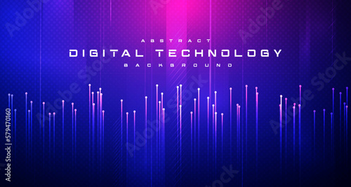 Abstract digital technology futuristic circuit blue pink background, Cyber science tech, Innovation communication future, Ai big data, internet network connection, Cloud hi-tech illustration vector