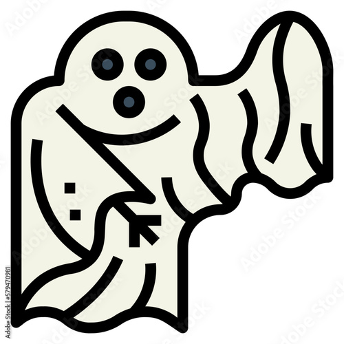 ghost filled outline icon style