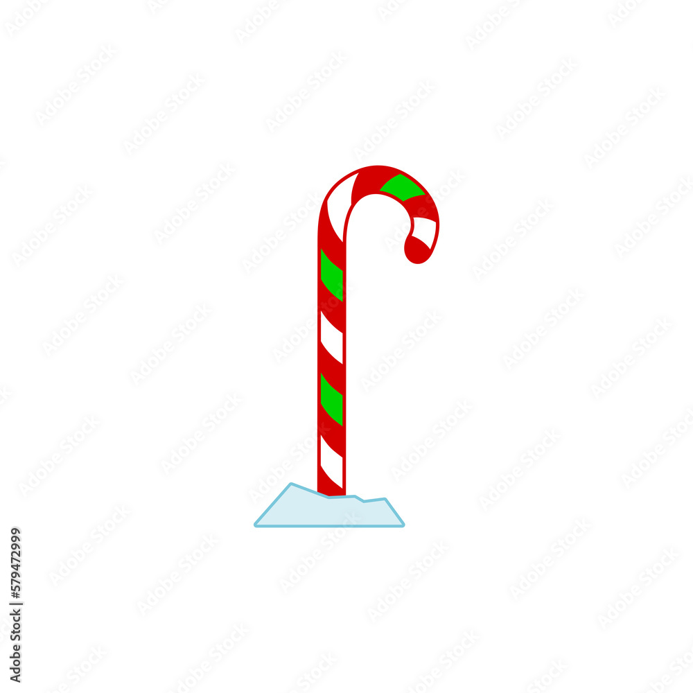 Christmas candy cane with stripes icon isolated on transparent background Christmas candy cane with stripes icon isolated on transparent background