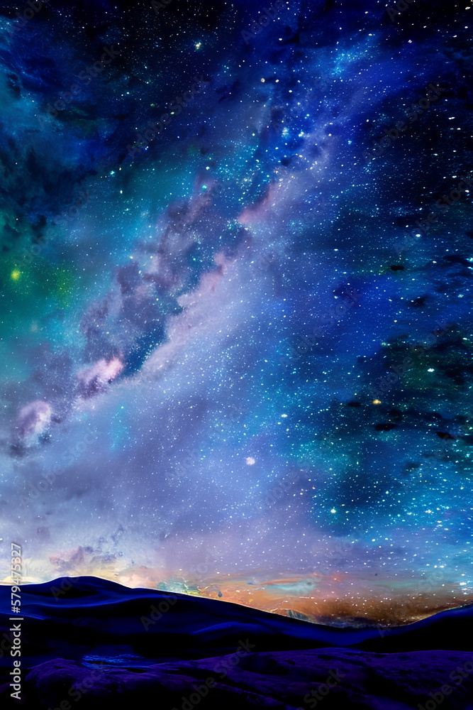 Night sky with Stars And Constellations Generative AI Art