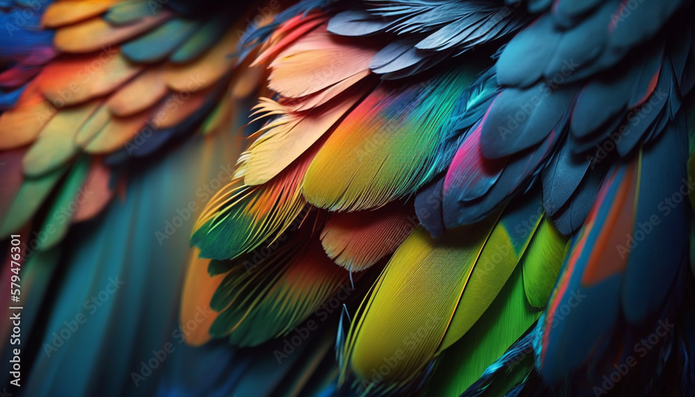 colorful feathers, beautiful wallpaper. generative ai colorful feathers, beautiful wallpaper. generative ai
