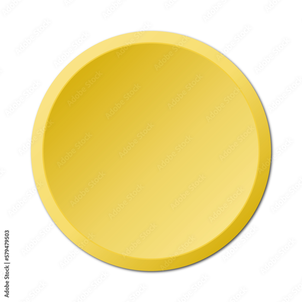 Yellow round button. Button in vector.