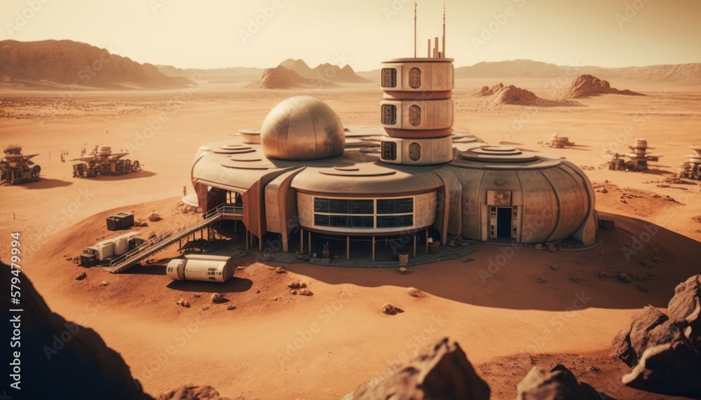 Fictional Mars Base, generative AI