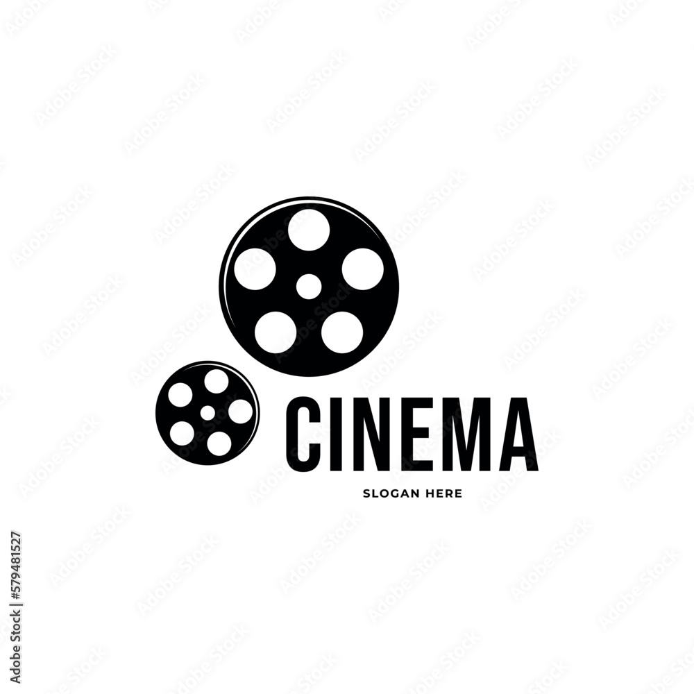 abstract cinema logo vector template isolated on white background abstract cinema logo vector template isolated on white background