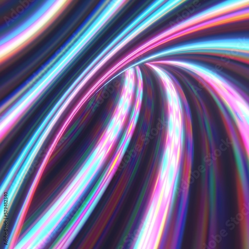 Fototapeta Naklejka Na Ścianę i Meble -  abstract background with lines, torus, retro, speedlines, metaverse, vapourwave, pink and blue, yellow, colourful explosion, new wave, texture swirl