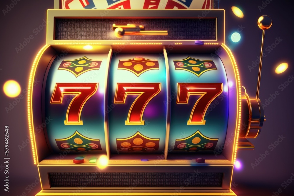 Slot machine 777 jackpot casino. Good luck concept. AI generated, human enhanced Slot machine 777 jackpot casino. Good luck concept. AI generated, human enhanced