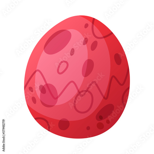 O vowel letter dino font. Dinosaur alphabet, cute red egg shaped letter sign, abc for kids, nursery, birthday party design cartoon vector illustration