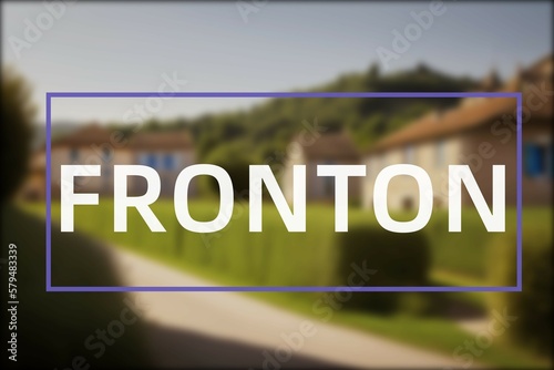 Fronton: Der Ortsname der niederländischen Stadt Fronton im Department Occitanie vor einem Foto