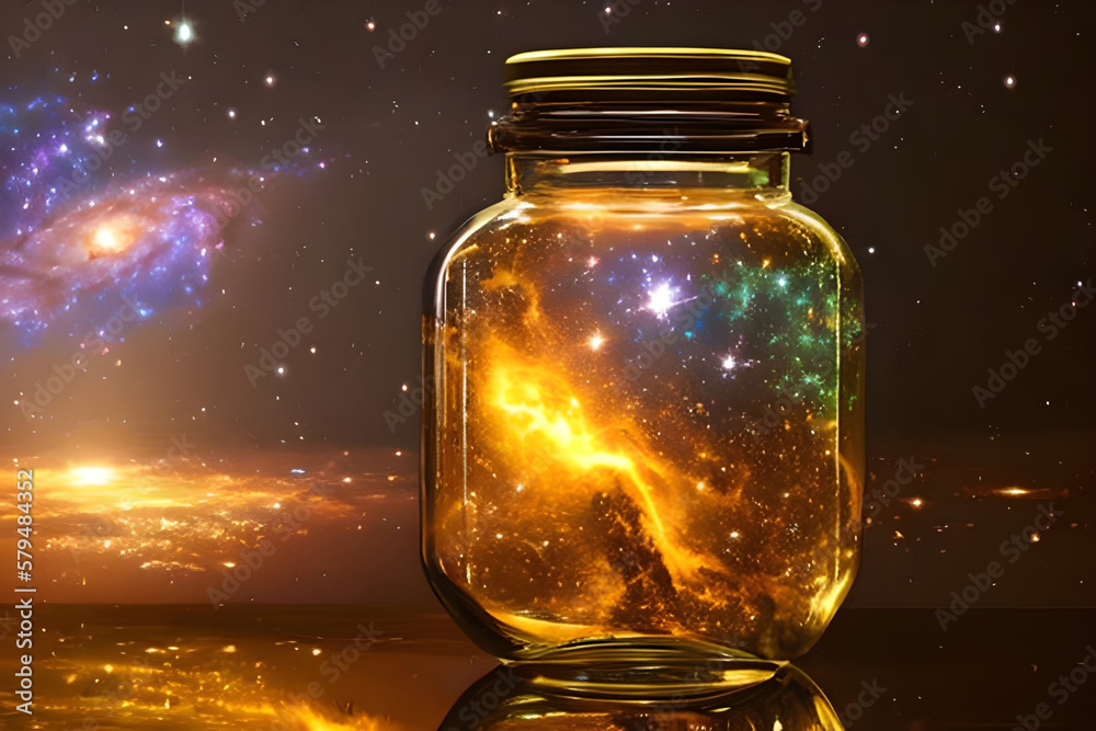 glass jar with galaxy glass jar with galaxy