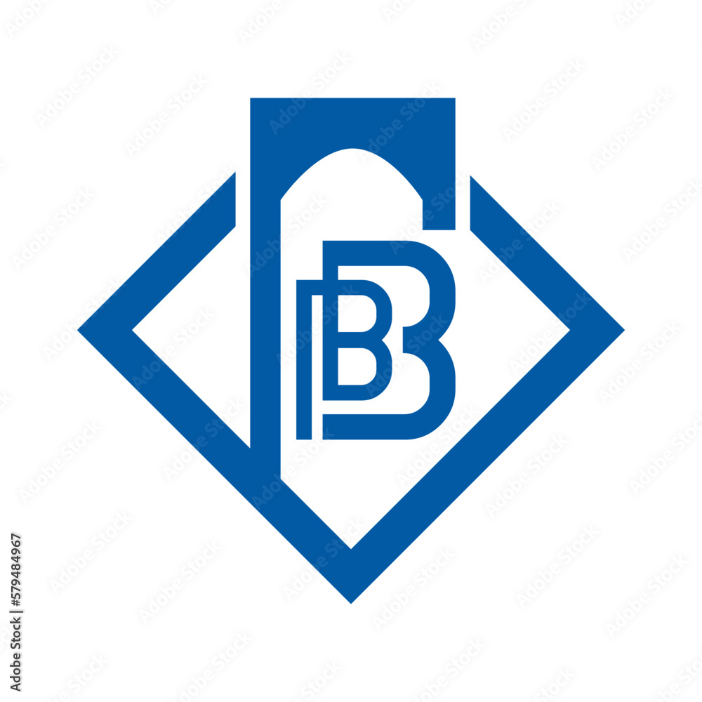 Modern logo design in navy blue color. Infinity themed icon in the architectural field. Modern logo design in navy blue color. Infinity themed icon in the architectural field.