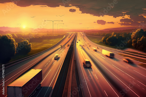 Highway trafin, photorealistic