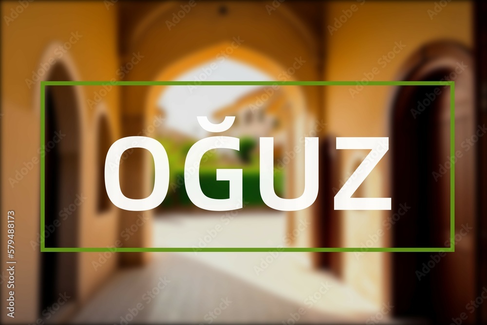 Oğuz Der Name der türkischen Stadt Oğuz in der Region Batman vor einem