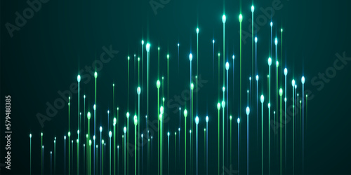 Abstract glowing line rays fiber optics vector.