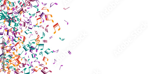 Music notes cartoon vector illustration. Song