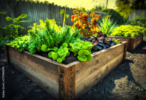 Organically Growing a Plant-Raised-Bed-Vegetable-Garden with Compost, Mulch, Fertilizer, and Irrigation