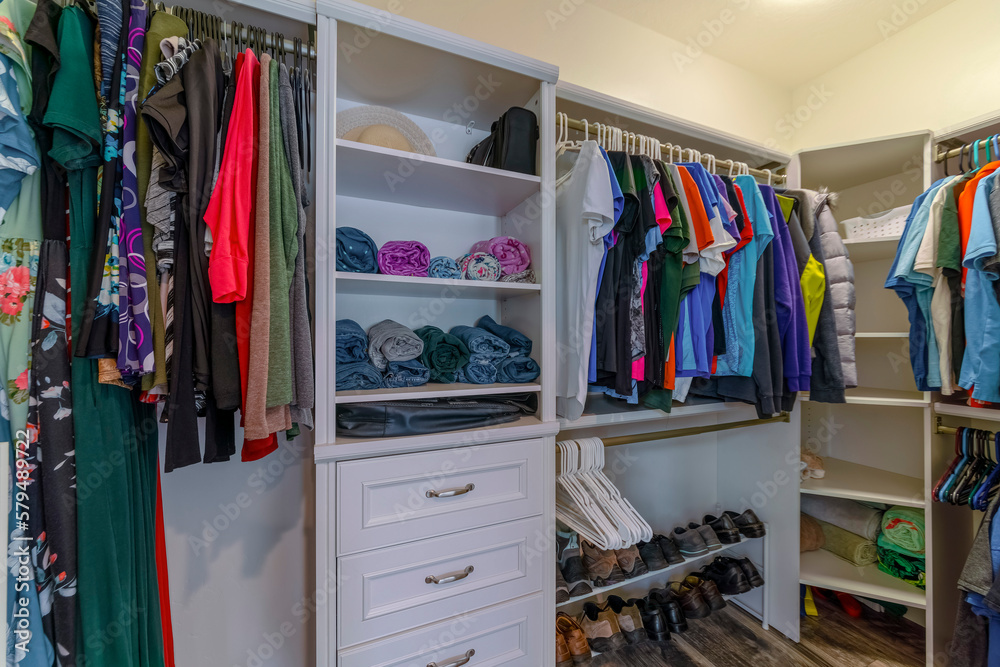 Illustration of Compact Walk In Closet Shelving Units For Sale