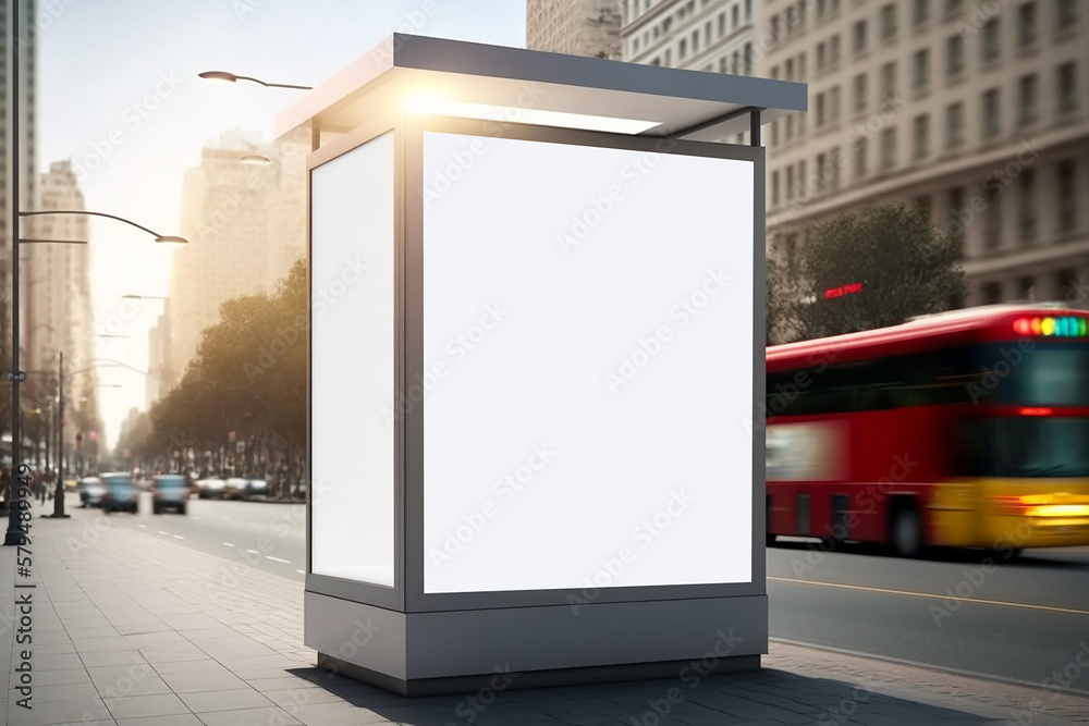 Digital Media Blank billboard , signboard for product advertisement, light box, generative AI Digital Media Blank billboard , signboard for product advertisement, light box, generative AI