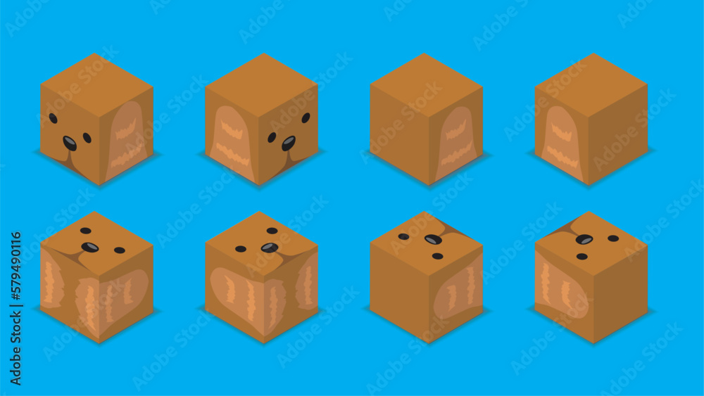 Obraz premium Animal Dice 3D Character Animal Cocker Spaniel Dog Cartoon Vector