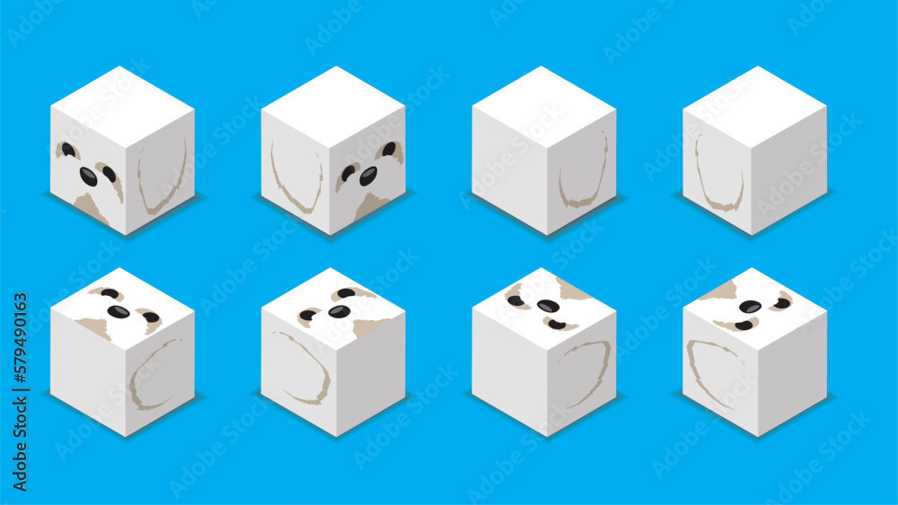 Animal Dice 3D Character Animal Maltese Dog Cartoon Vector Animal Dice 3D Character Animal Maltese Dog Cartoon Vector