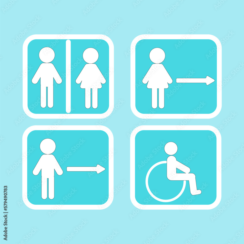 Flat vector toilet icon set design,art illustration Flat vector toilet icon set design,art illustration