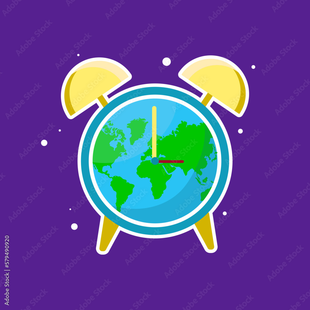 Naklejka premium World clock,hour art illustration