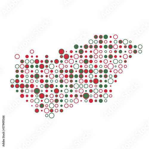 Hungary Silhouette Pixelated pattern map illustration