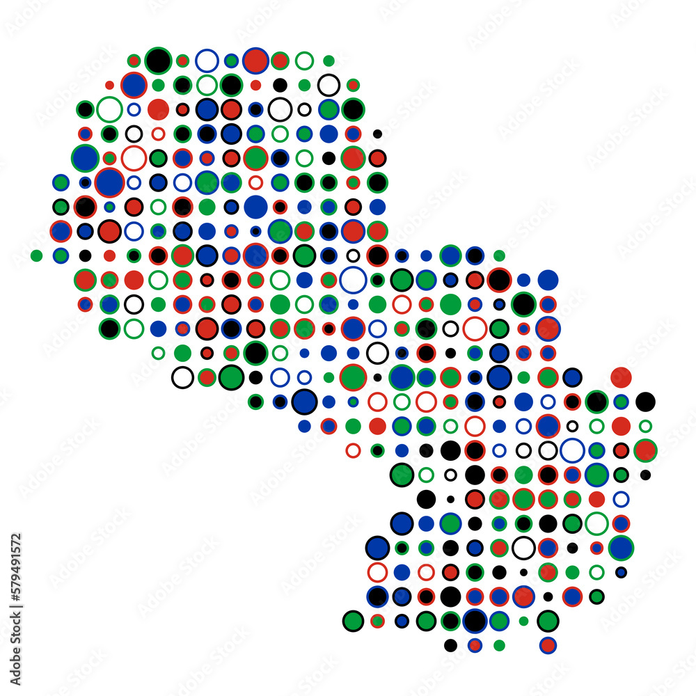 Paraguay Silhouette Pixelated pattern map illustration