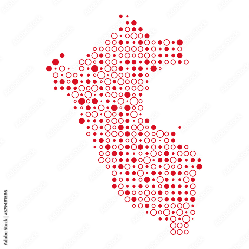 Fototapeta premium Peru Silhouette Pixelated pattern map illustration